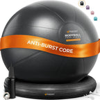 Yoga Exercise Ball Chair for Office Desk with Base, Ideal for Pregnancy, Birthing, Stability Exercises & Fitness. Swiss Stability Birth Ball for Labor, Gym & Workouts.