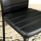 Dining Chairs PU Leather Set of 4, Armless High Back Upholstered Chairs with Metal Frame, Ergonomic Padded Seat for Kitchen, Dining Room, Space-Saving, Black