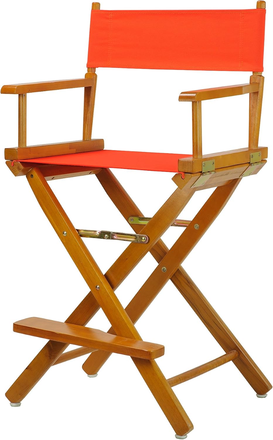 Casual Home Director's Chair ,Honey Oak Frame/Orange Canvas,24" - Counter Height