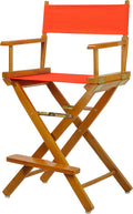 Casual Home Director's Chair ,Honey Oak Frame/Orange Canvas,24" - Counter Height