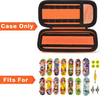 Finger Skateboard Case for TECH DECK Fingerboard Ultra DLX 14 Pack, Element Collectible Mini Skateboards Holder, Kids Toy Storage for Sticker Sheets, Wheels, Tool, Screws and Nut- Box Only, Orange
