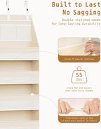 KMSCO Over The Door Organizer, 6 Large Pockets + 13 Mesh Side Pockets, Hanging Storage, 55lbs Capacity, Heavy Duty Non-Woven Fabric for Baby Nursery, Bathroom, Pantry, Closet, Beige, 1 Pack