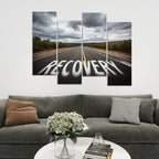 4 Pcs Canvas Wall Art Recovery sign Photo Prints Realism Stretched and Framed Artworks Modern Wall Decor for Living Room Bedroom Office