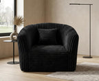 Claiks Boneless Chair Comfy Cloud Couch Corduroy Single Sofa Oversized Accent Chair for Adults Couches for Living Room Bedroom Apartment Small Spaces, Black