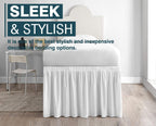 SKY BEDDINGS Dorm Room Bed Skirt - College Dorm Bed Skirt - Twin XL, Extra Long - 32 Inch Drop - 100% Microfiber - White