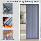 Folding Partition Door for Retail Store Cafe Office Entrance, Outdoor Aluminum Sliding Folding Door Customizable, Space Saving Room Divider Easy Install(110x210cm(43x83in))
