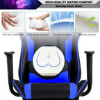 PC Computer Lumbar Support Headrest,High Back Racing Office Video Gaming Rolling Swivel Task Chair for Kids or Adults,Blue