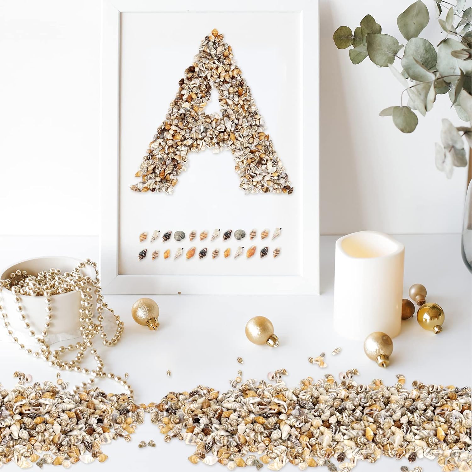 2000 Pcs Tiny Sea Shells for Crafting,Mixed Ocean Beach Mini Seashells Bulk for Home Decorations,Beach Theme Party, Small Shells for Craft, Wedding Decor, Fish Tank Vase Filler(5-12 mm)