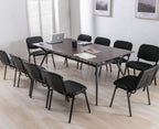 Shunzhi Waiting Room Chairs Set of 10 Stackable Conference Room Chairs Mesh Office Guest Chair Reception Chair with Tablet Arm for Breakroom/Lobby/Events/Church/School/Hall/Hotel,Black,10PCS