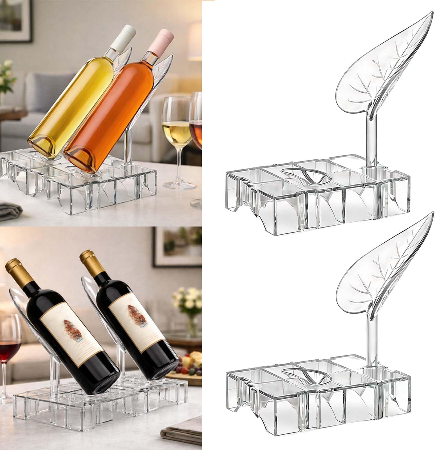 DIY Modular Wine Bottle Holders,Wine Bottle Stands for Display,Expandable Single Wine Rack,Unique Wine Gifts for Wine Lovers,Decorative Wine Bottle Organizer for Living Room,Dining Room,Bar