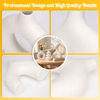 Set of 3 White Large Ceramic Modern Flower Vase for Home Decor, Perfect for Centerpieces, Living Room, Bookshelf, Office, Weddings, Gifts, Fits Fresh, Dried Flowers, Minimalist Farmhouse Decor