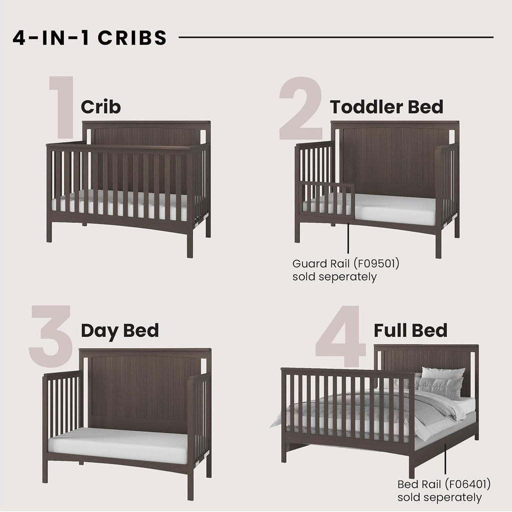 Child Craft Scout 3-Piece Nursery Set, Includes 4-in-1 Convertible Crib, Dresser with Changing Table Topper, and Cozy Glider (Dapper Gray)