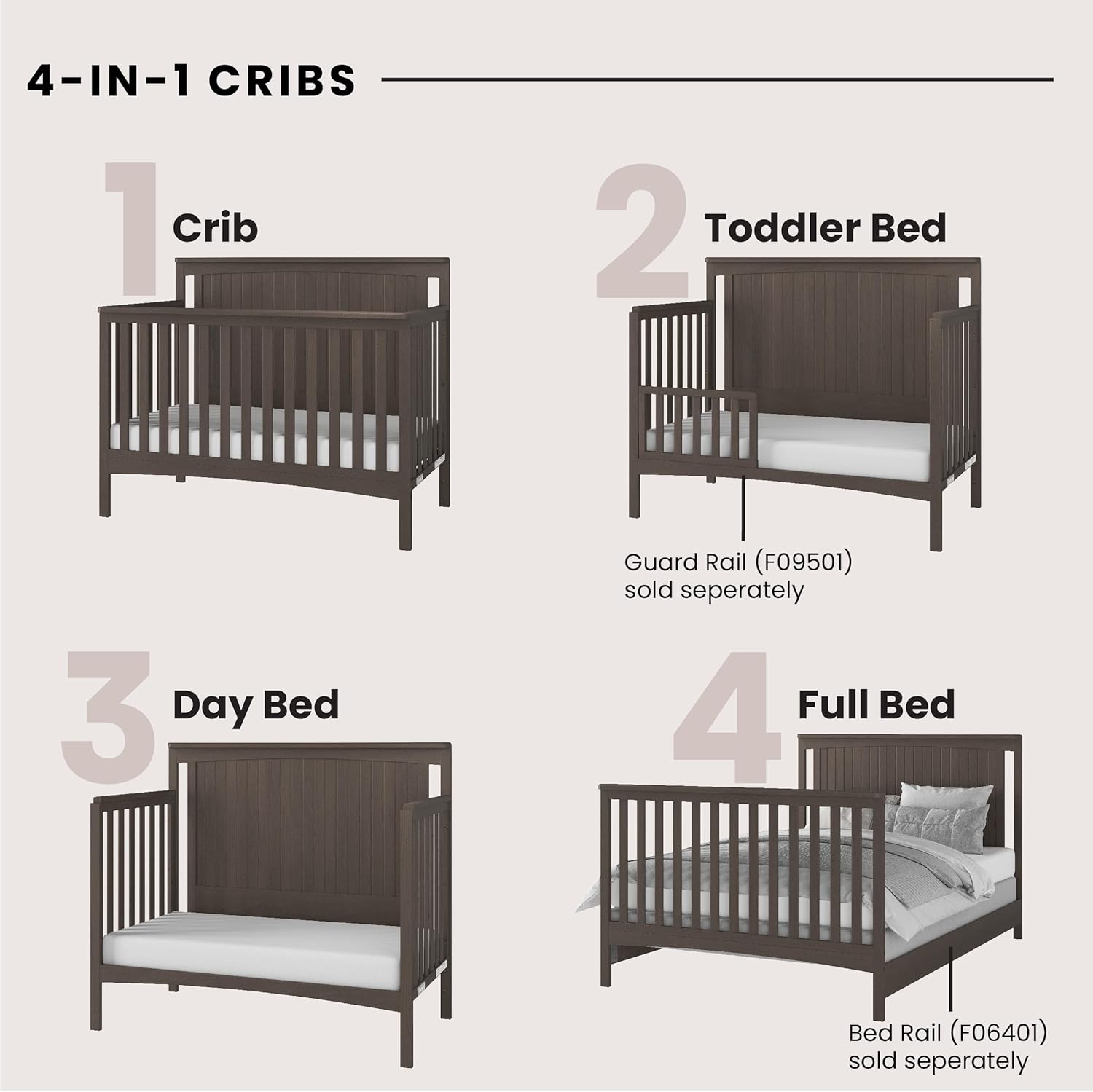 Child Craft Scout 3-Piece Nursery Set, Includes 4-in-1 Convertible Crib, Dresser with Changing Table Topper, and Cozy Glider (Dapper Gray)