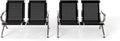 KINTNESS Airport Waiting Chair Reception Bench - Set of 2 Visitor Guest Sofa for for Salon Airport Bank Hospital Market, 2-Seat, Black