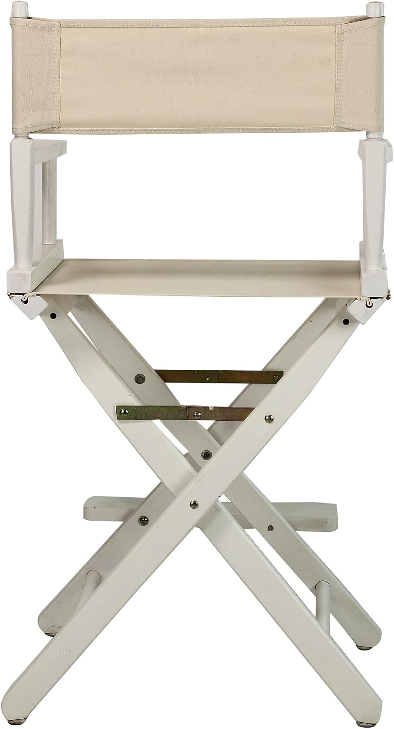 Casual Home 24" Director's Chair White Frame with Wheat Canvas, Counter Height