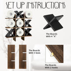 Weysat Tic Tac Toe Toilet Paper Holder Stand Bathroom Wall Decor Rustic Wooden Hanging Storage Freestanding Wall Mounted Shelves Decor for Toilet Tissue Farmhouse