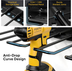 POKIPO Power Tool Organizer, Drill Holder Wall Mount, Heavy Duty Garage Tool Organizer and Storage, Suitable Tool Rack for Tool Room, Workshop, Garage (Black-1 Tirer) (Pack of 2)
