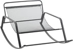 Rocking Chair with Extra-Wide Technical Leather, Upholstered Gliding Chair, Modern Accent Chair for Living Room, Nursery, Bedroom, White