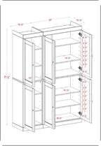 Palace Imports Solid Wood Kitchen Pantry Cabinet 71.5" Tall, 48.5" Wide – Utility Storage Cabinet w/ 6 Shaker Doors & 8 Adjustable Shelves – Sage, 100% Renewable Eco-Friendly Wood, Made in Brazil