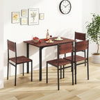 Tangkula Dining Table Set for 4, Modern Table and Chairs Set of 4 for Kitchen Dining Room Breakfast Nook (Walnut)