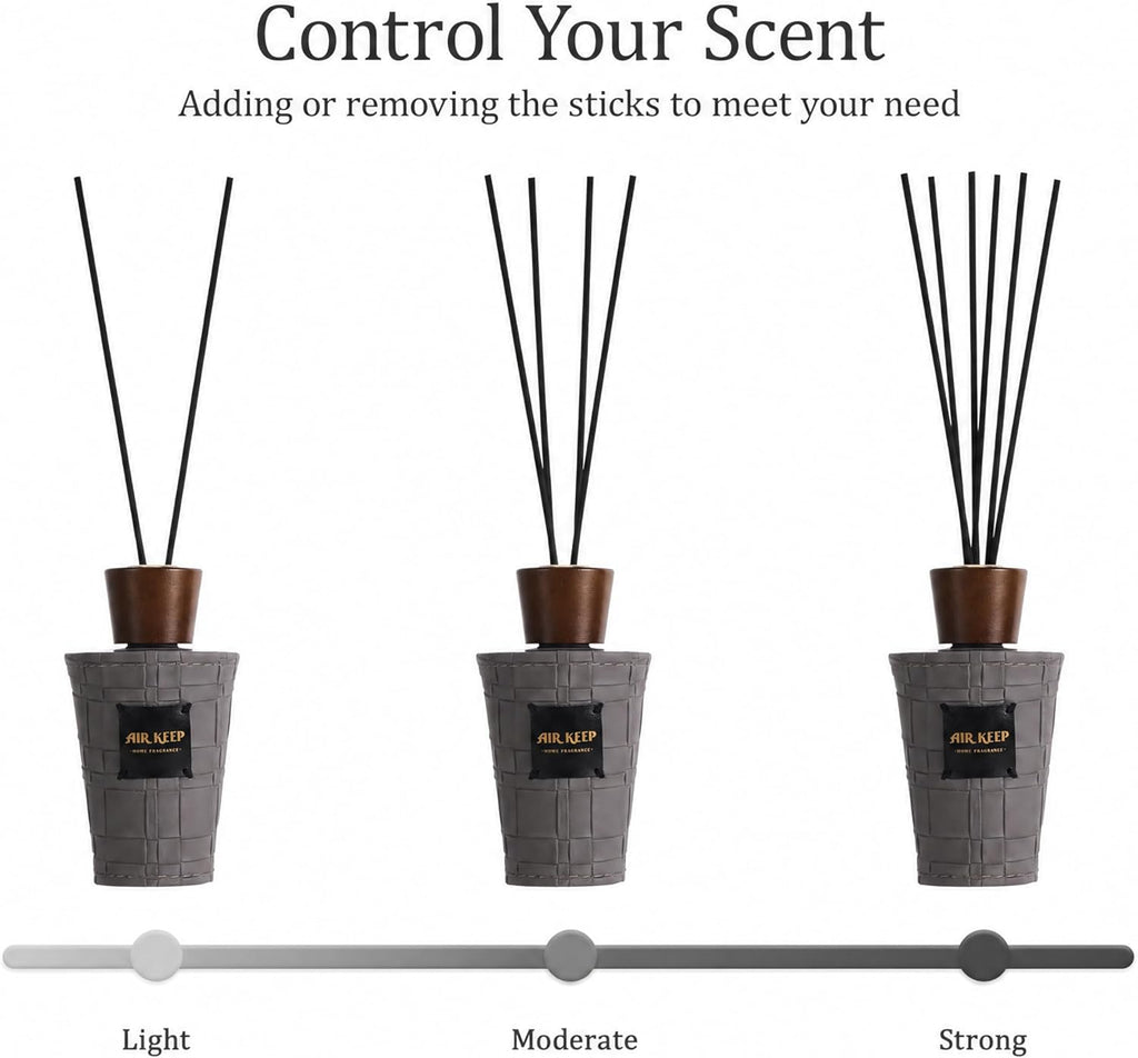 Airkeep Reed Diffuser Set, Cedar Wood 5.1 fl oz (150 ml), Long Lasting Home Fragrance with Reed Diffuser Sticks, Decorative Room Diffuser for Bathroom, Bedroom, Living Room & Office