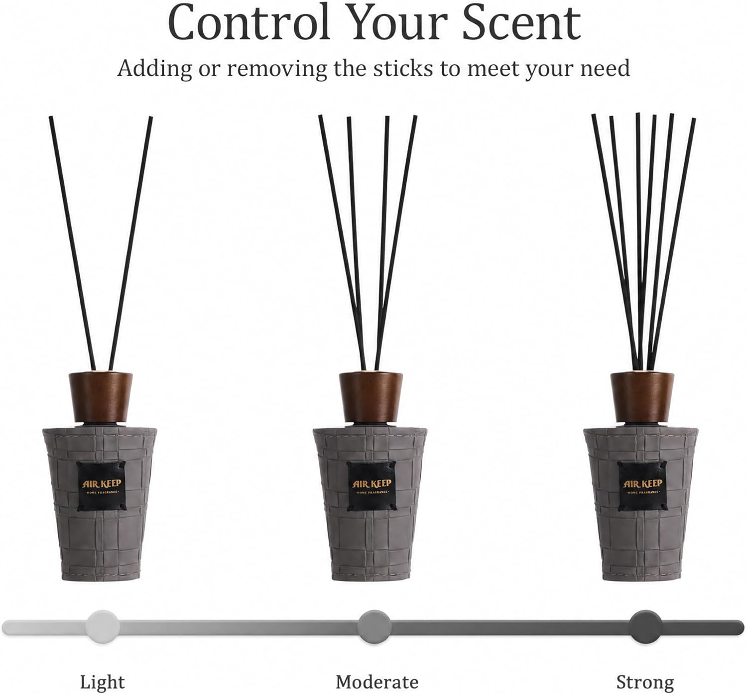 Airkeep Reed Diffuser Set, Cedar Wood 5.1 fl oz (150 ml), Long Lasting Home Fragrance with Reed Diffuser Sticks, Decorative Room Diffuser for Bathroom, Bedroom, Living Room & Office