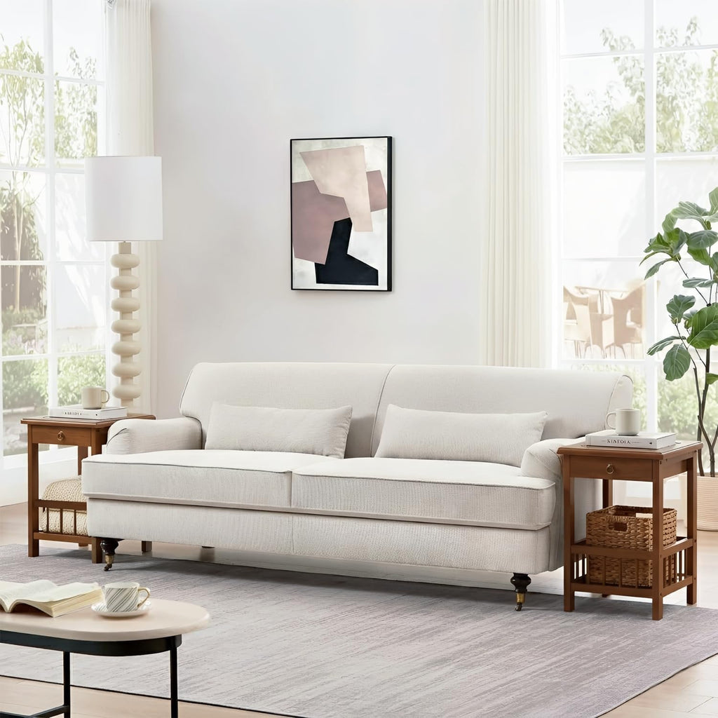 YUNMUARY-End Tables Living Room,Sofa Table, Farmhouse Side Table with Drawers,12.99 Inches Wide Small End Tables for Small Spaces,Narrow Nightstand for Bedroom.Easy Assembly.