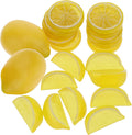 Woration 20 Pack Simulation Lemon & Slices Blocks Set, Artificial Plastic Lemon Slice Lifelike Fake Lemon Decor Fake Fruit for Wedding Photography Prop Party Display