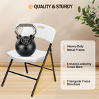 VINGLI Folding Chairs, Plastic Foldable Chair, Capacity up to 350 lbs, Portable Seating for Indoor Outdoor Events Parties Camping Work School Commercail (6, White)