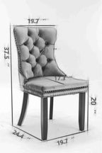 Rectangle Glass Dining Table Set for 4, 60'' Kitchen Table and Chairs Set, 5PCS Modern Dining Room Table Set with 4 Velvet Dining Chair for Home