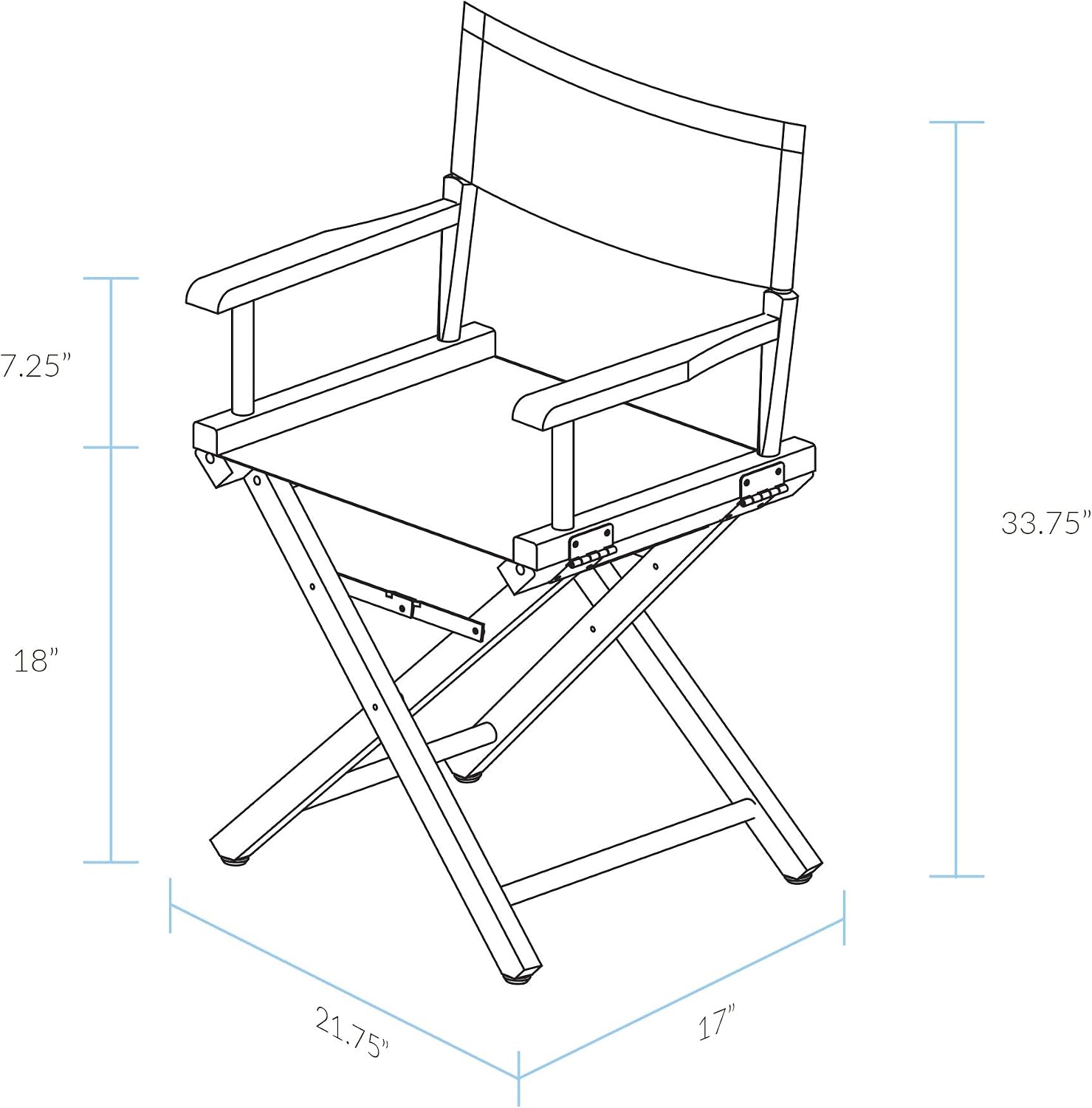 Casual Home 18" Director's Chair Honey Oak Frame with Grey Canvas