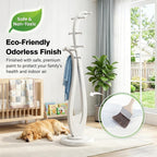 Heavy Duty Solid Wood Coat Rack Freestanding, 67" Artistic Curved Coat Tree with 12 Anti‑Slip Hooks & Stable Base, Sturdy Coat Hanger Stand for Entryway, Bedroom & Office, Vintage Natural Wood