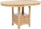 Coaster Home Furnishings - LAVON - 5-Piece Counter Height Dining Set - Oval Extendable Table with Storage & 4 Upholstered Chairs - Dining Room & Kitchen - Light Oak - 106628-S5