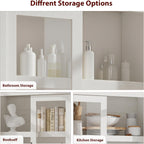 Tall Kitchen Pantry Cabinet, Farmhouse Kitchen Pantry Storage Cabinet Wood, 70.45" Large Cupboard with 4 Doors & Adjustable Shelves for Kitchen Storage, Dining, Office, Rustic White