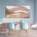 YLLTIEM Minimalist Abstract Canvas Wall Art 29x58 Inch, Brown Earth Tone Wall Art, Large Hand Painted Textured Painting, Wall Decor for Living Room Bedroom Office