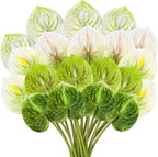 Hanaive 20 Pcs Artificial Anthurium Flowers 23.6 Inch Fake Anthurium Flowers for DIY Vase Bouquets Centerpiece Arrangements Wedding Bridal Shower Party Home Decor (Green)