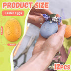 MiniInflat 12 Pcs Foam Speckled Easter Eggs 2.4 Inch Colorful Fake Pastel Eggs Bowl with Carton and Vase Filler for DIY Spring Party Home Table Easter Mantel Decor (Multicolor)