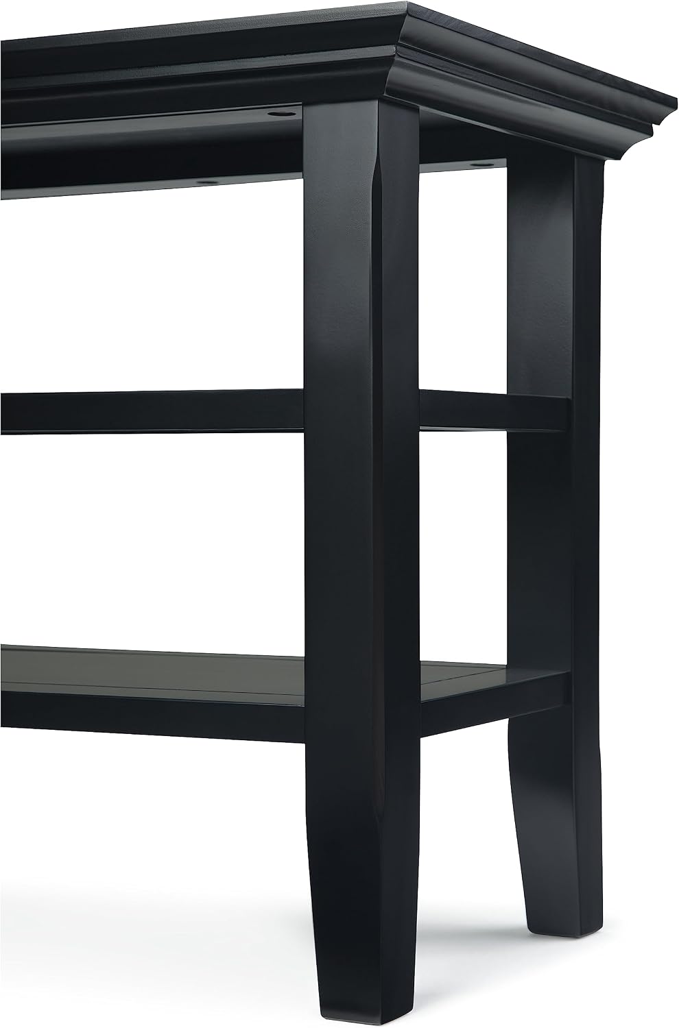 SIMPLIHOME Acadian Solid Wood 14 inch Wide Transitional-Style Narrow Side Tables in Black for the Living Room and Bedroom (Set of 2)