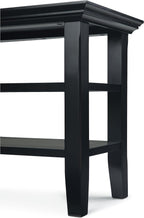 SIMPLIHOME Acadian Solid Wood 14 inch Wide Transitional-Style Narrow Side Tables in Black for the Living Room and Bedroom (Set of 2)