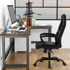PC Gaming Chair Ergonomic Computer High-Back Racing with Lumbar Support Armrest Adjustable PU Leather Swivel Rolling Executive Office Desk for Home Adults,Black