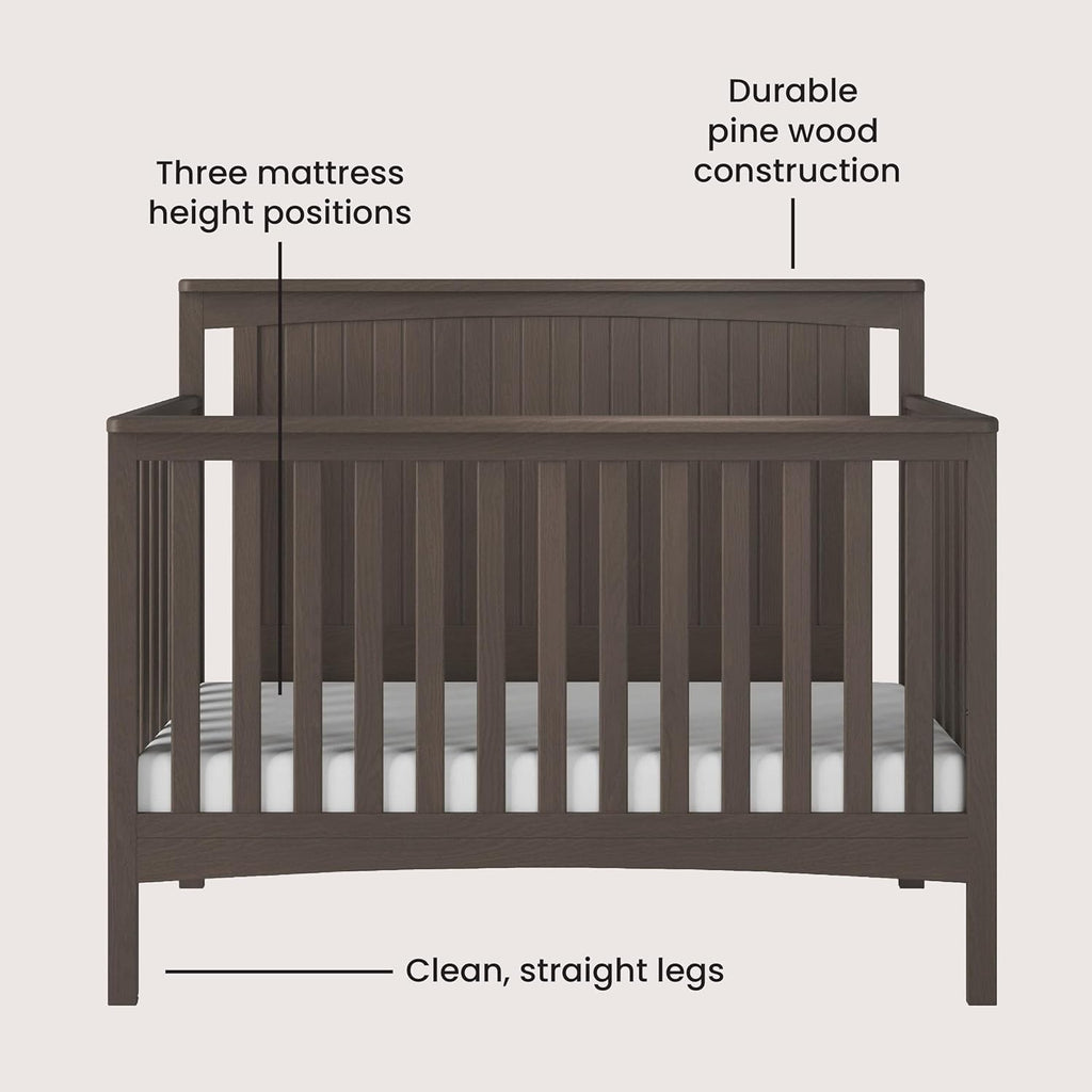 Child Craft Scout 3-Piece Nursery Set, Includes 4-in-1 Convertible Crib, Dresser with Changing Table Topper, and Cozy Glider (Dapper Gray)