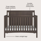 Child Craft Scout 3-Piece Nursery Set, Includes 4-in-1 Convertible Crib, Dresser with Changing Table Topper, and Cozy Glider (Dapper Gray)