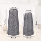 Bdor Ceramic Vase Set of 2, Modern Farmhouse Home Decor, Grey Vase with Polka Dots, Perfect for Dining, Living, Bathroom & Kitchen