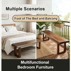 Wooden Outdoor Bench, 18in High Outdoor Garden Bench, U Shaped Legs, Suitable for Bedrooms and Dining Rooms, Load Capacity 880 Lbs(100x45x30cm/39x18x12in)