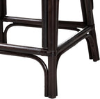 Bali & pari Irene Natural Rattan Counter Stool - Handwoven Wicker Accent Stool with Lattice Backrest for Kitchen Island Seating