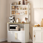 Kitchen Bakers Rack with Storage Cabinet, 5-Tier Microwave Stand with Power Outlets, Coffee Bar Station for Kitchen Dining Living Room