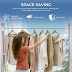 Retractable Clothesline Indoor Outside Heavy-Duty, Upgrade 304 Double Stainless Steel Shower Room Clothes line, Fit Rv Balcony Courtyards Indoor Drying Rack Clothesline, 13.8ft