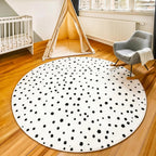 5.9 ft Circular Rug Washable Non-Slip Crawling Play Mat Round Rug Circle Back to School Reading Calming Corner Decor for Teaching and Playroom Bedroom Decorations(Dotty)