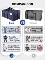 HOMESURE8 Pack 40 Gal Large Strong Moving Bags with Zippers & Carrying Handles - Water-Resistant - Heavy Duty Storage Tote for Space Saving, Fold Flat, Alternative to Moving Box (Blue)