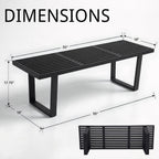 HNY Modern Entryway Bench Black Wood Minimalist Nelson Bench with Metal Legs for Bedroom Dining Room Hallway Foyer Living Room